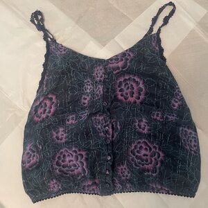 Free People floral top (faux button down) - L